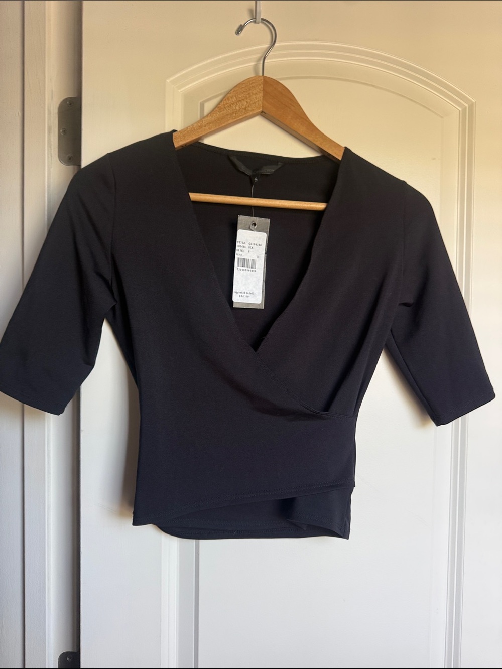 Guess Collection Y2K Women’s Black Wrap-Front Top NWT Size S